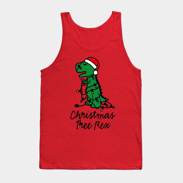 Christmas tree rex ugly xmas Christmas tree dinosaur Tank Top by LaundryFactory